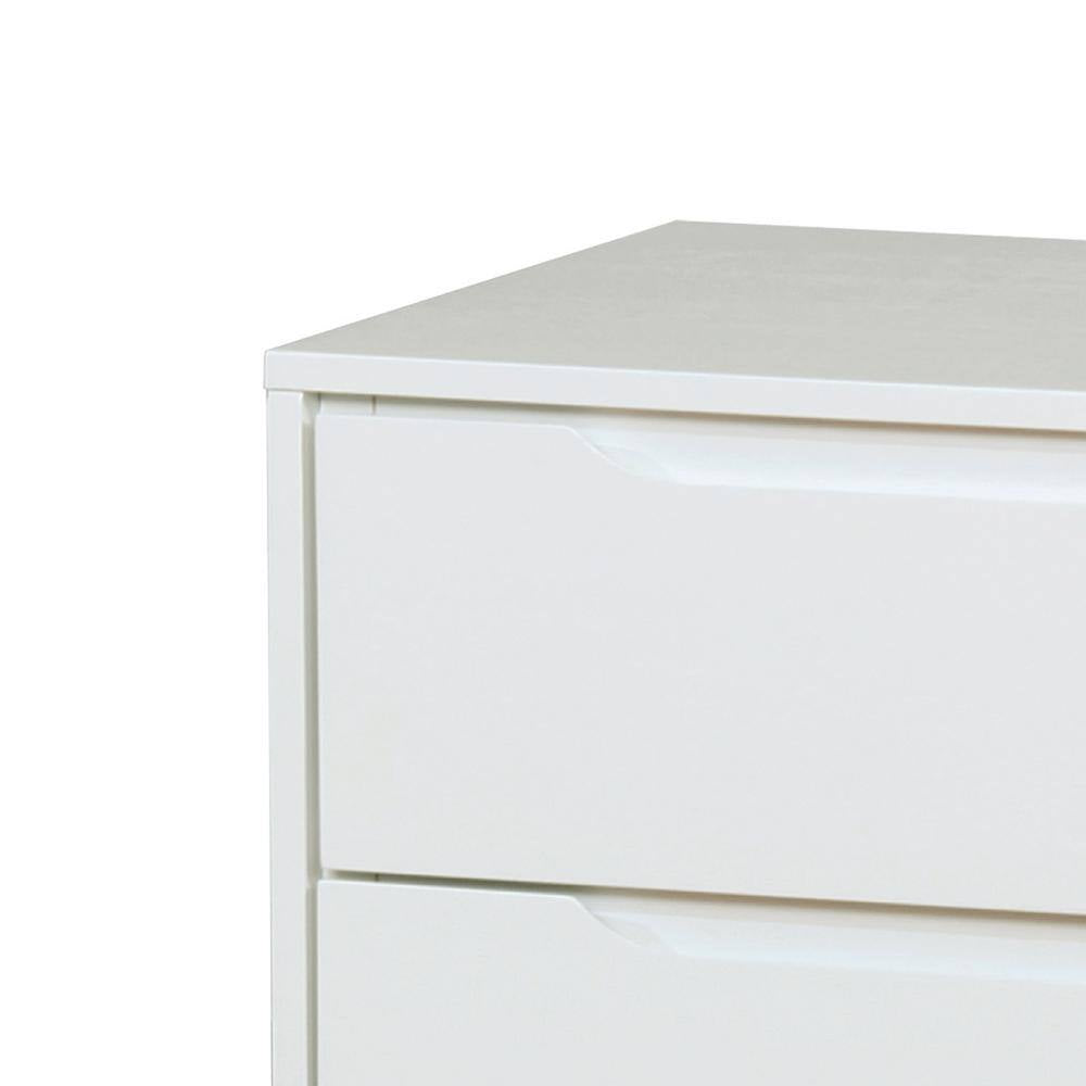 Mackie 2-Drawer Mid Century Modern White Nightstand