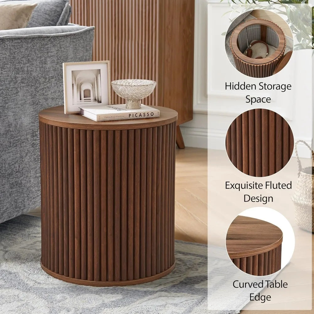 The Dresden Fluted Walnut Side Tables