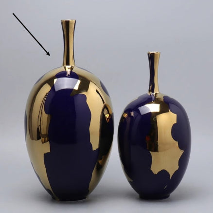 The Fontaine Ceramic & Gold Leaf Vase