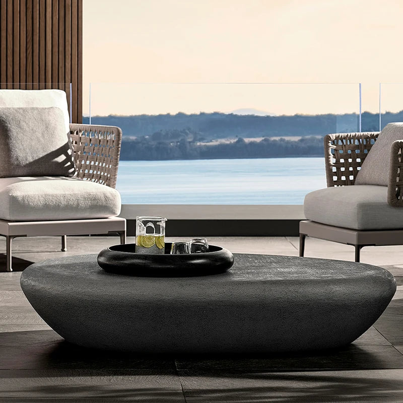 The Fontaine Oval Concrete Coffee Table