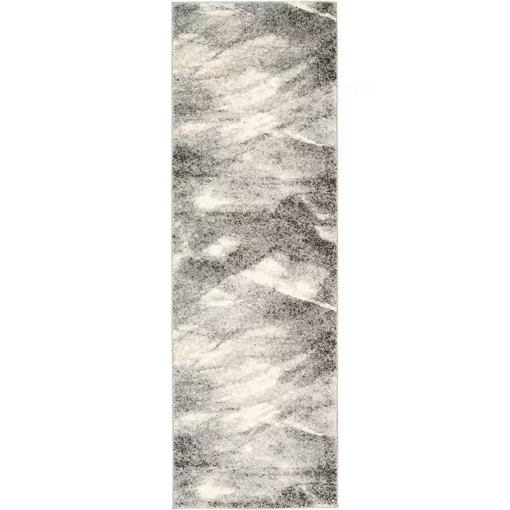 Retro Grey/Ivory 2 Ft. X 7 Ft. Solid Runner Rug