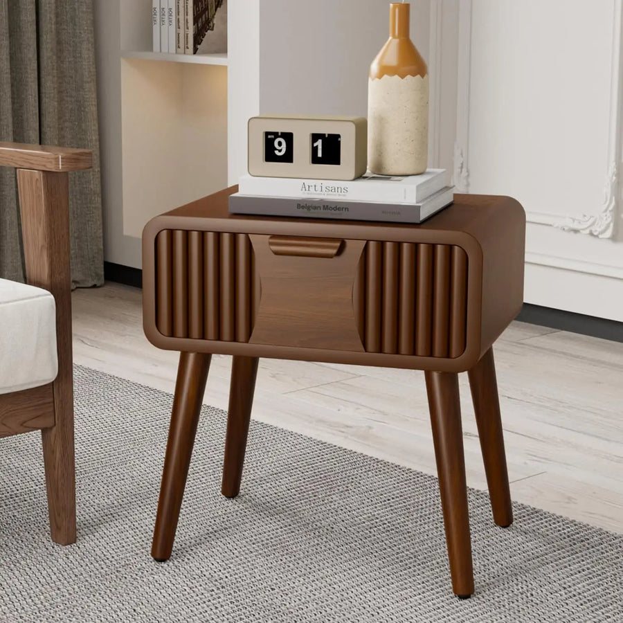 The Belmont Honeycomb Walnut End Table