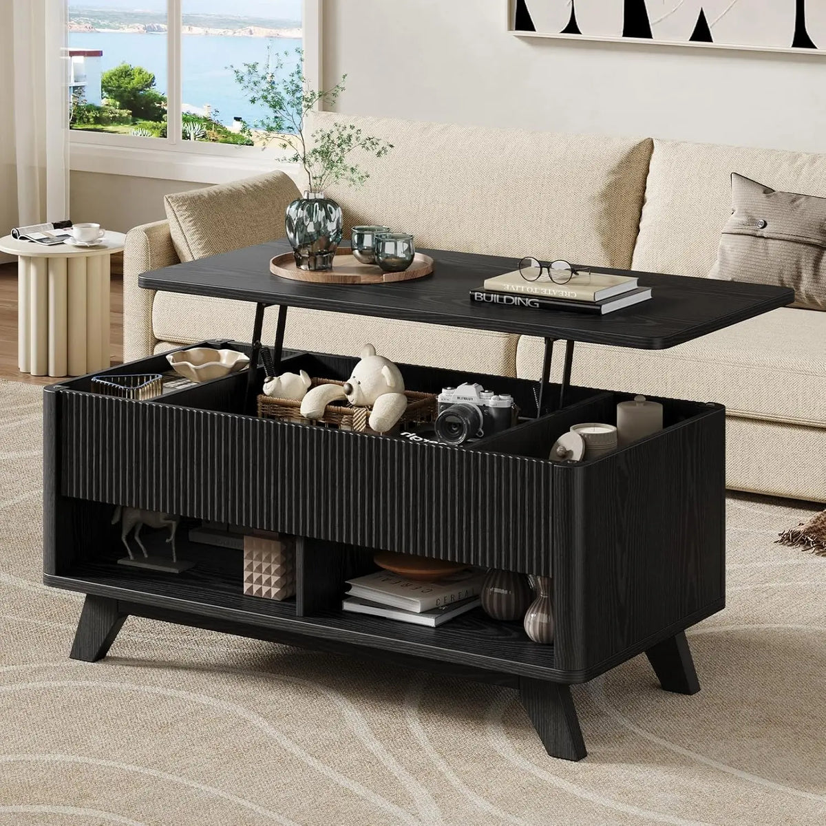 The Astoria Fluted Walnut Coffee Table