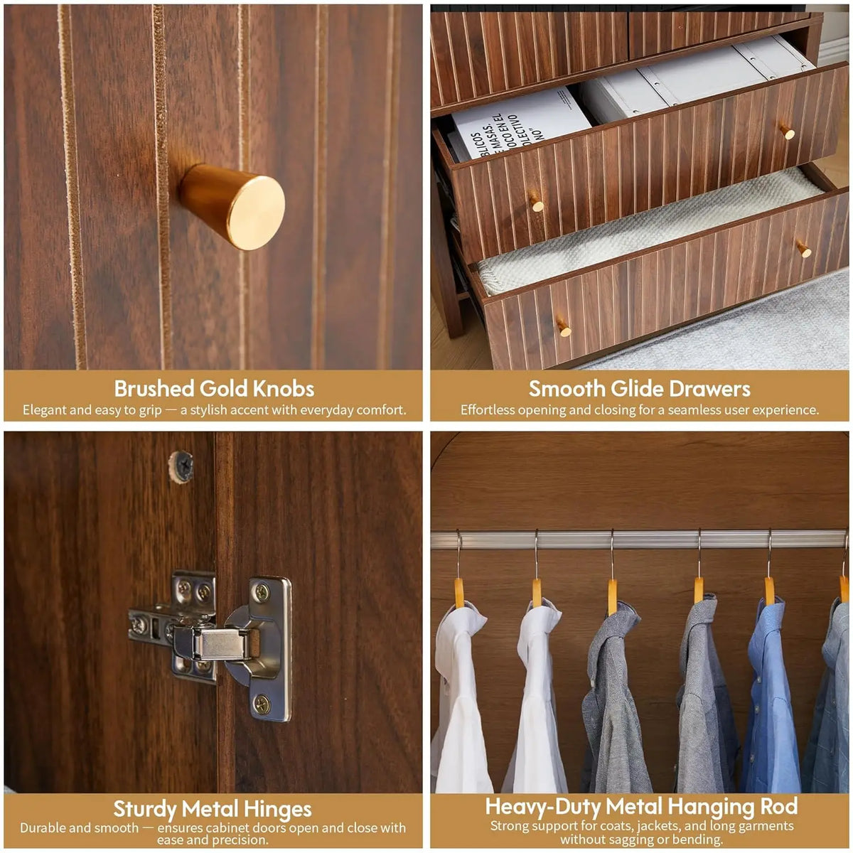 The Valencia Arched Walnut Wardrobe