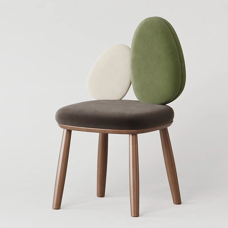 Ellington Collection | Round Atomic-Era Solid Walnut Dining Chairs - showcasing full sculptural form and curated finish in a Mid-Century Modern dining room setting.
