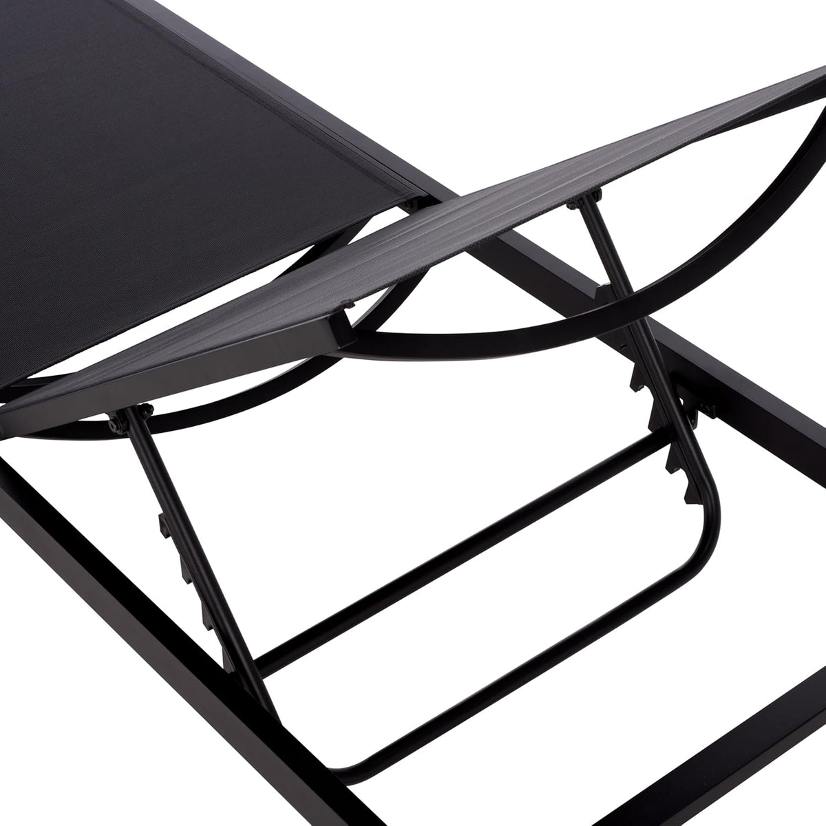 SAFAVIEH Outdoor Patio Furniture Collection – Jordan Black & Black Aluminum Lounger, Adjustable Modern Outdoor Reclining Chaise (PAT7560A)