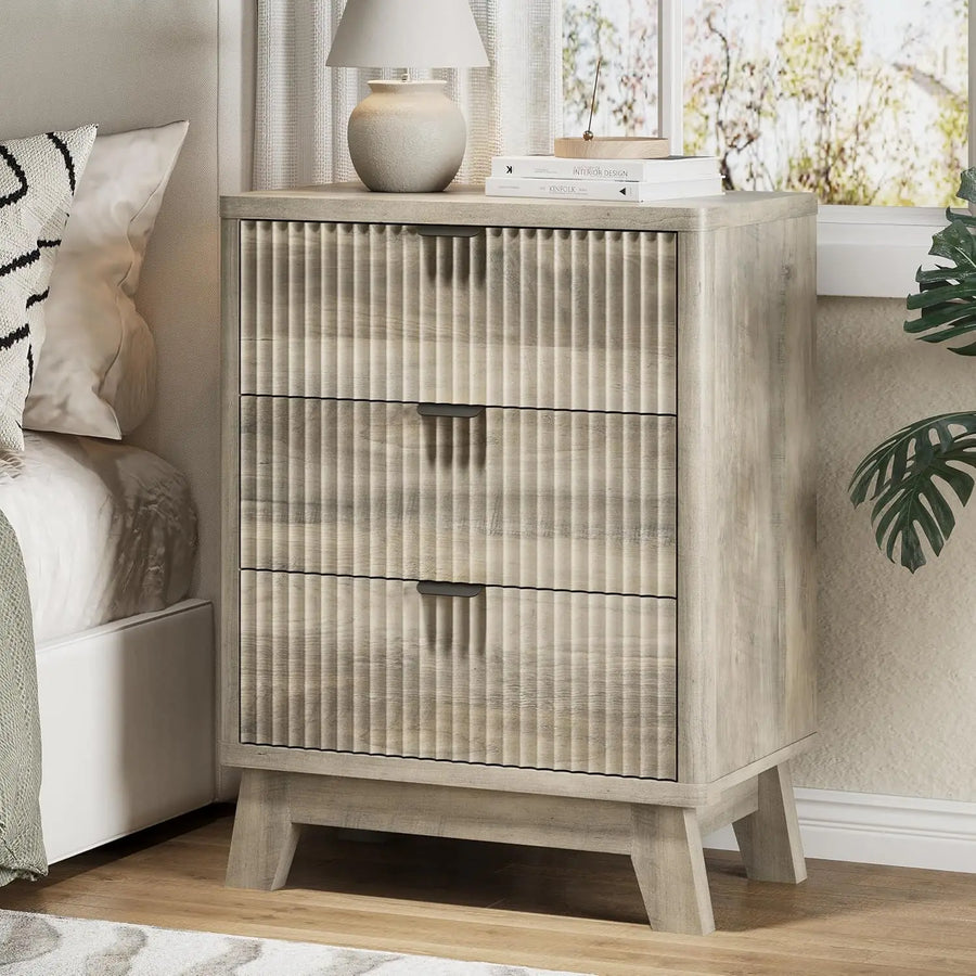 The Astoria Fluted Walnut Nightstand