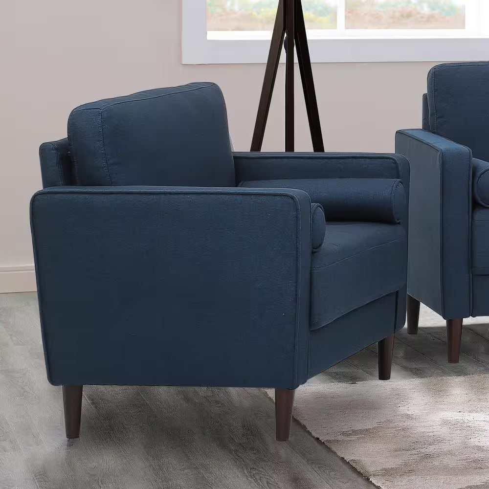 Lillith Navy Blue Mid Century Modern Chair