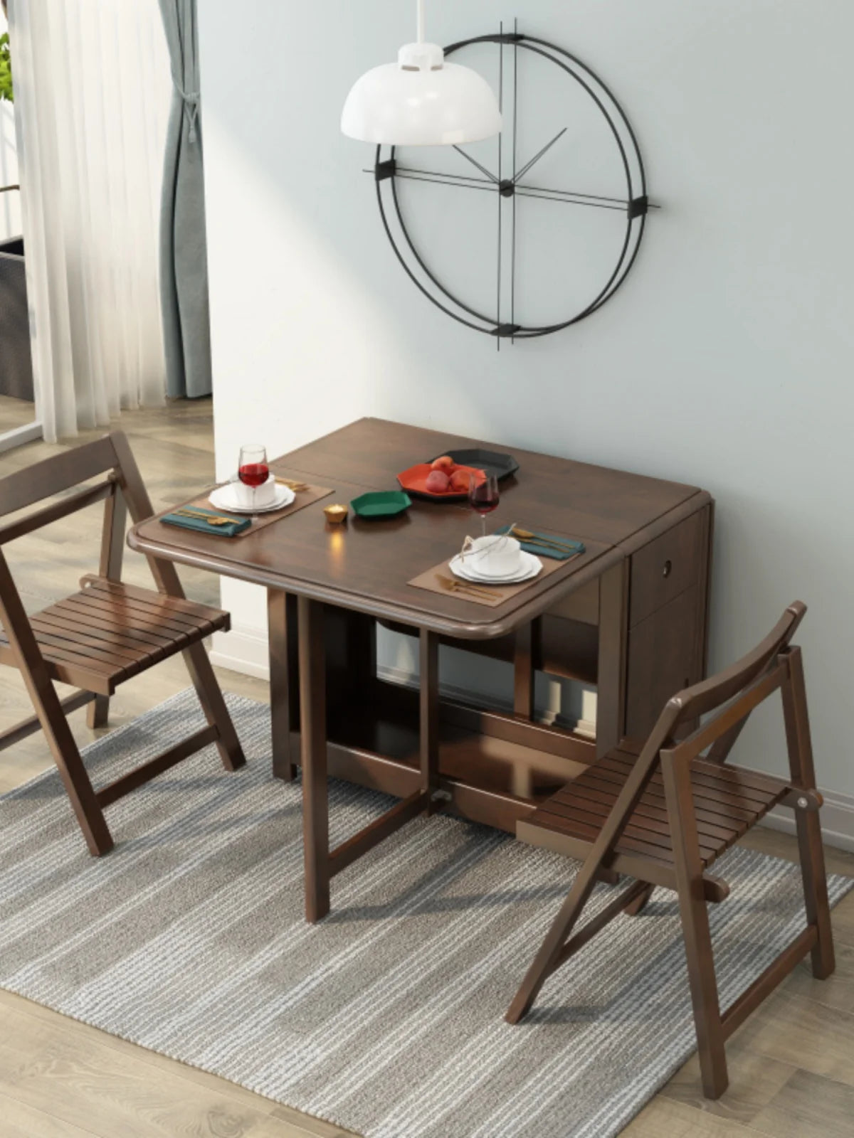The Fontaine Walnut Dining Table & Chair Set