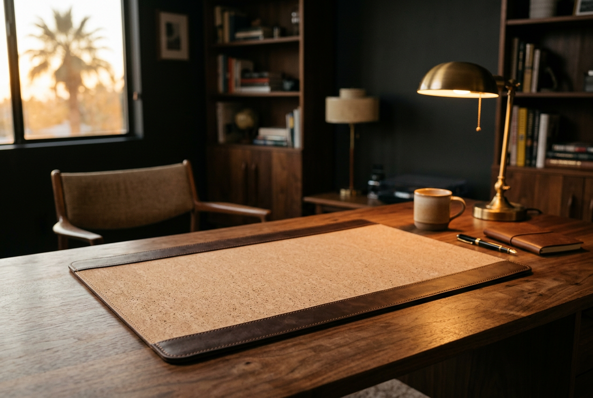 Cork & Leather Reversible Desk Mat | Duet Surface