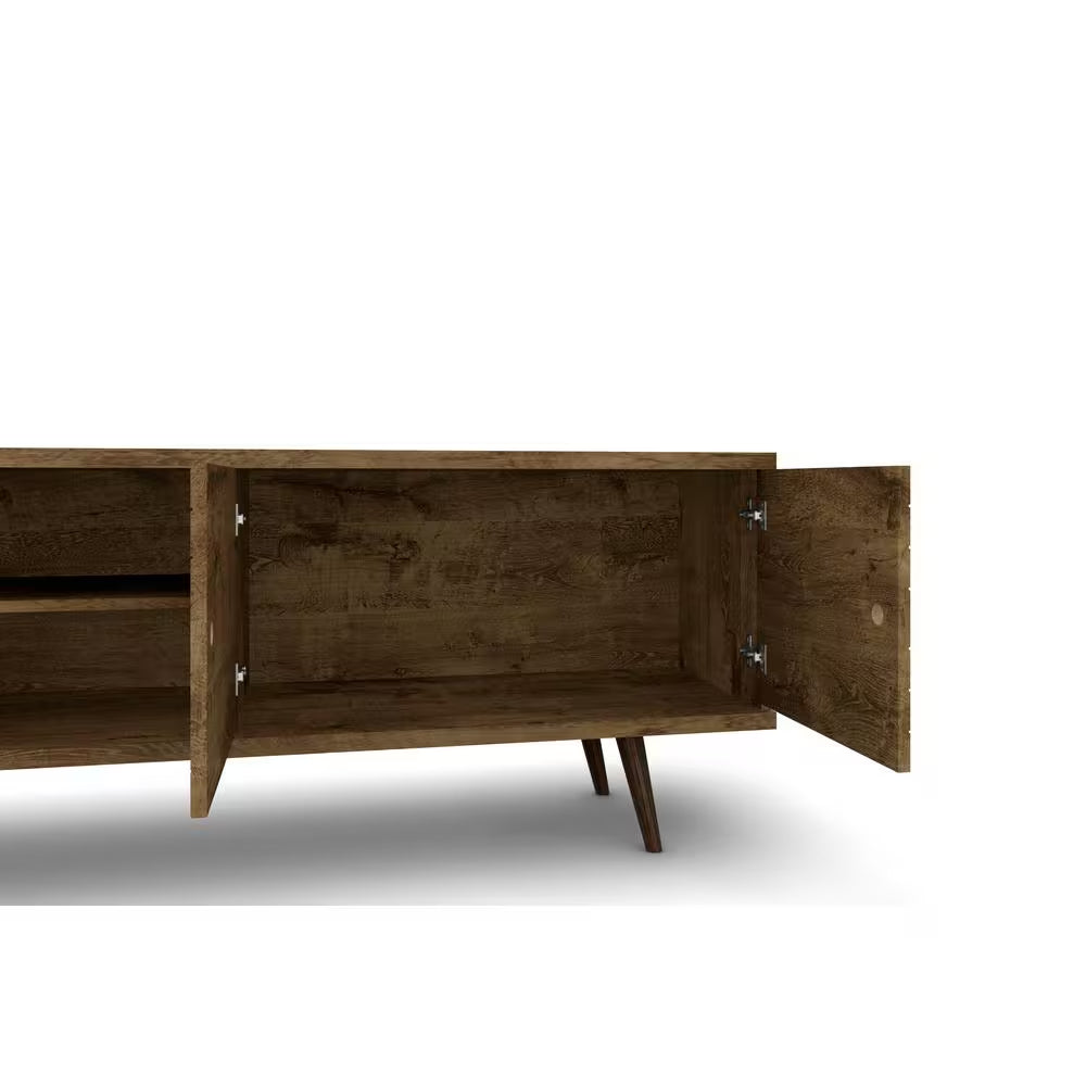 Liberty 62.99 In. Rustic Brown TV Stand Fits Tvs up to 60 In. with Storage Doors, Shelves and Cable Management