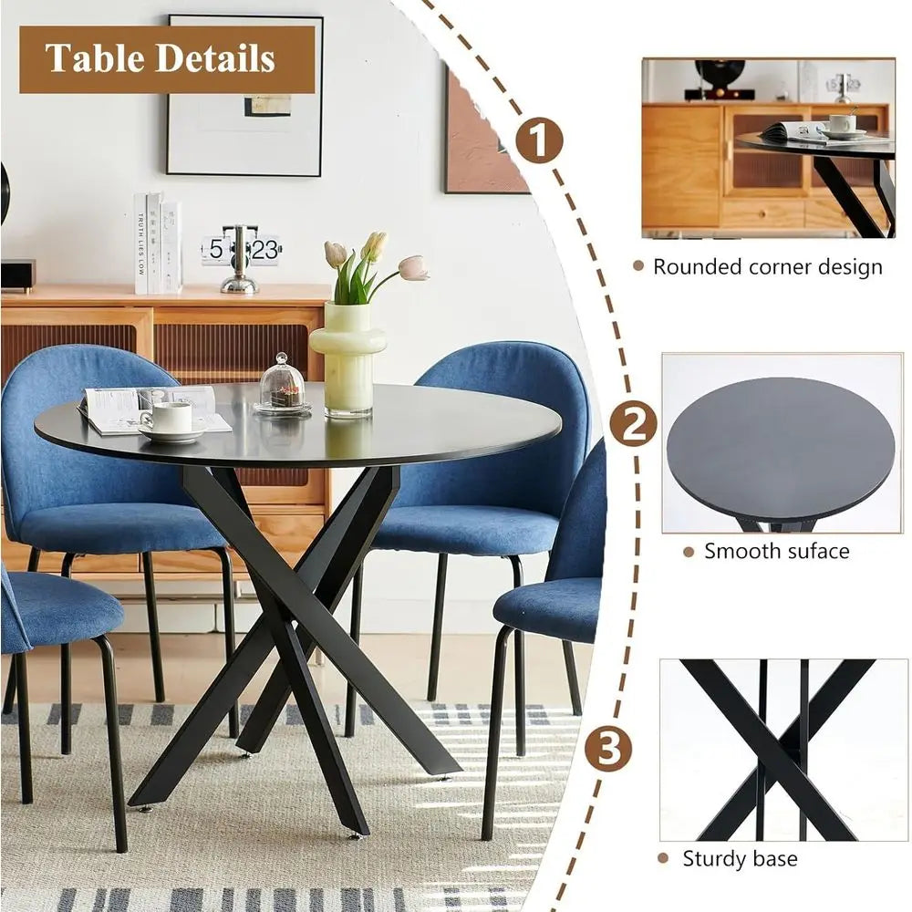 Ellington Collection | Circular Atomic-Era Walnut Dining Table - highlighting material texture and craftsmanship detail in a Mid-Century Modern dining room setting.