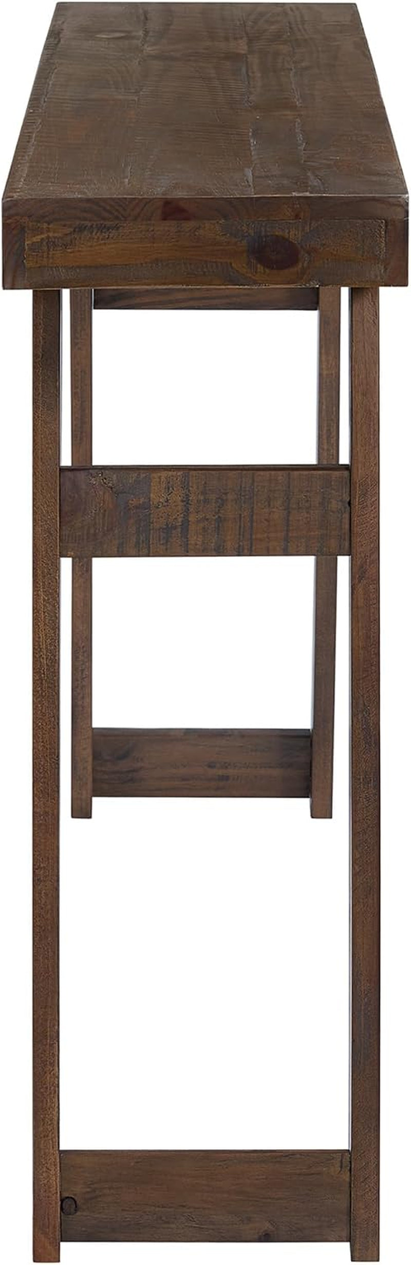 Lawas Solid Wood Console Table - 56 Inch Modern Farmhouse Entryway Table - Easy Assembly Living Room Furniture for behind the Couch, Entryway, or Hallway (Brown)