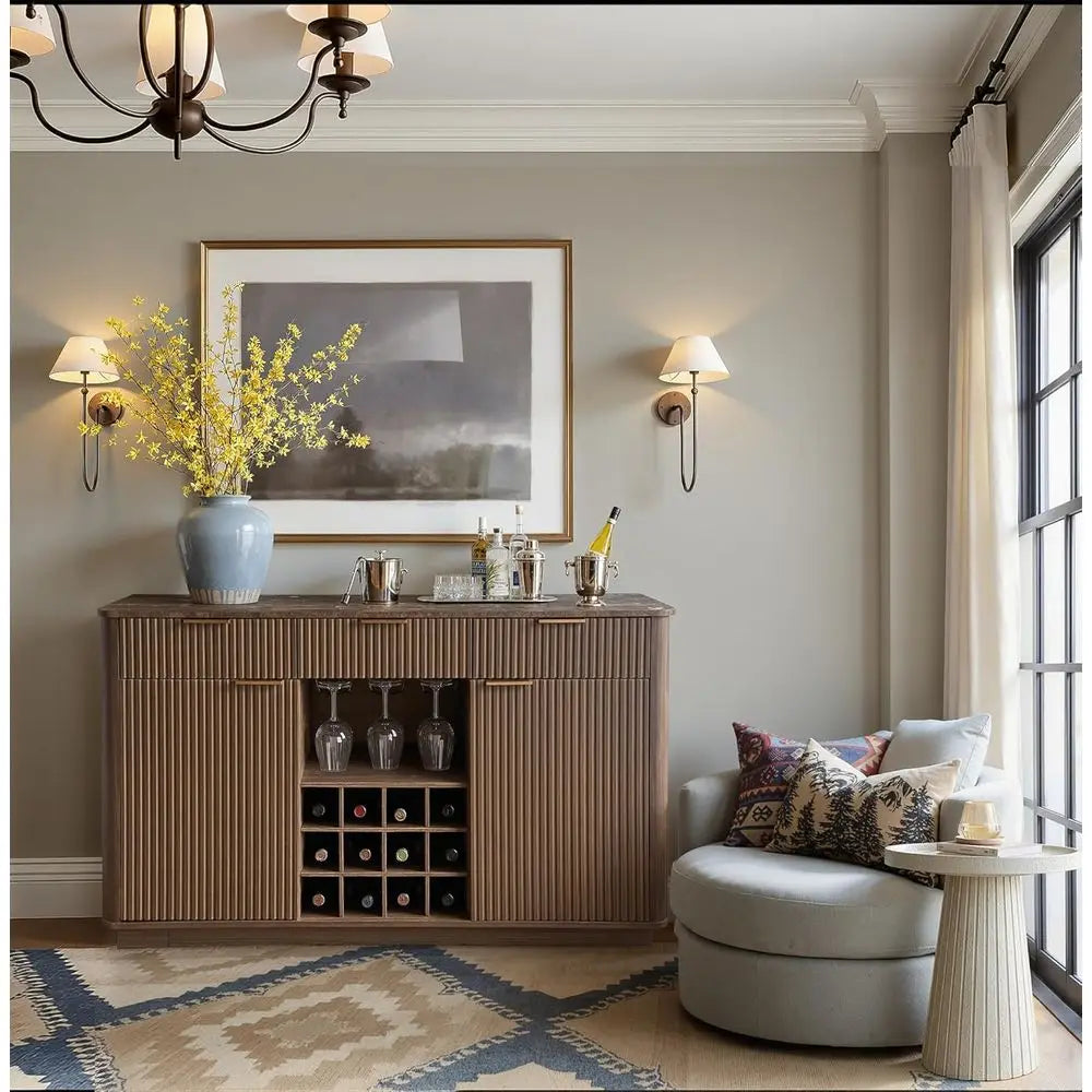 The Belmont Walnut Wine Cabinet
