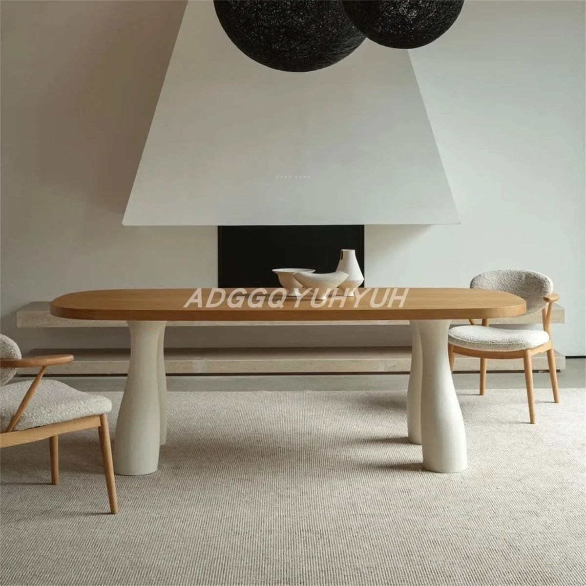 The Astoria Cream Lacquered Oval Dining Table