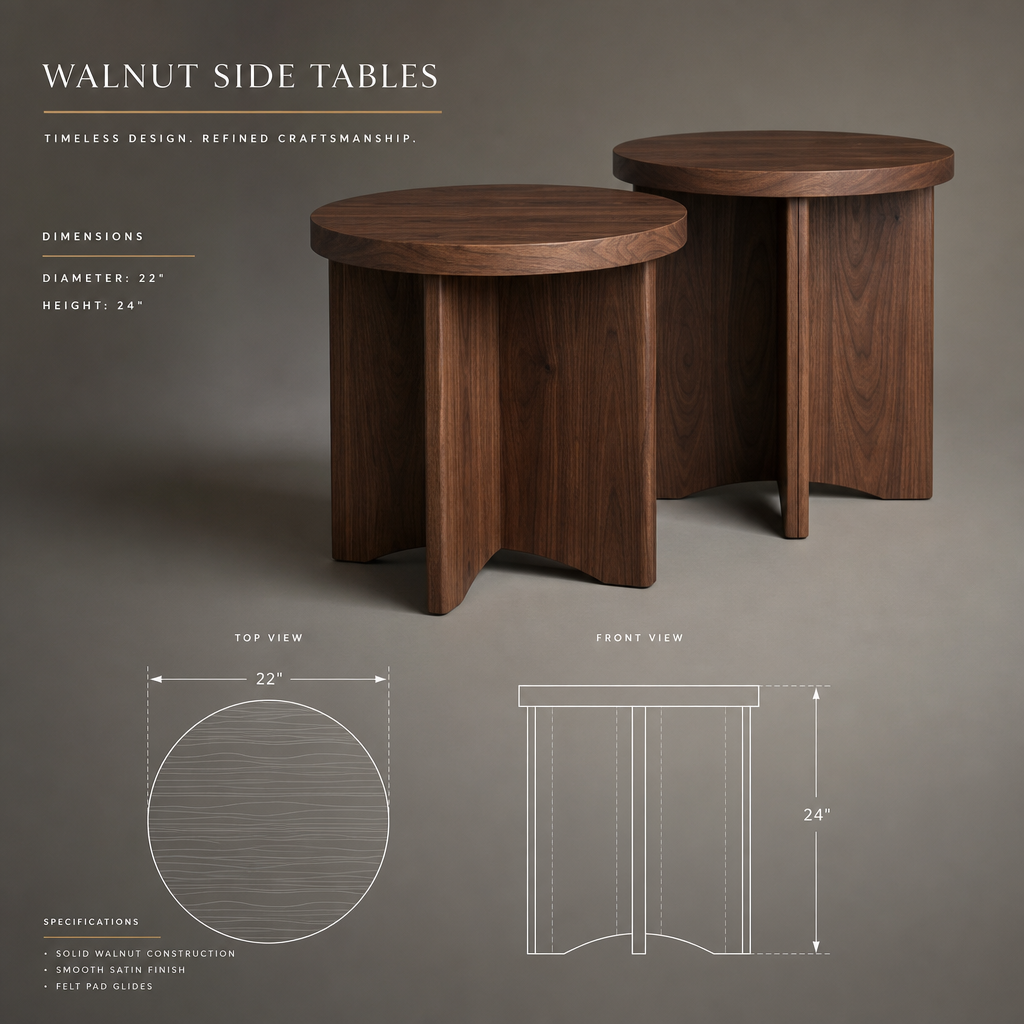 The Fontaine Walnut & Brass Pair