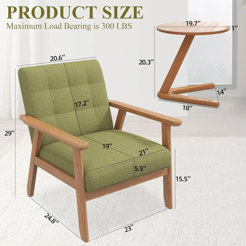 Meridian Collection | Tapered-Leg Brass-Accented Walnut Lounge Set - captured in a curated lifestyle vignette in a Mid-Century Modern living room setting.