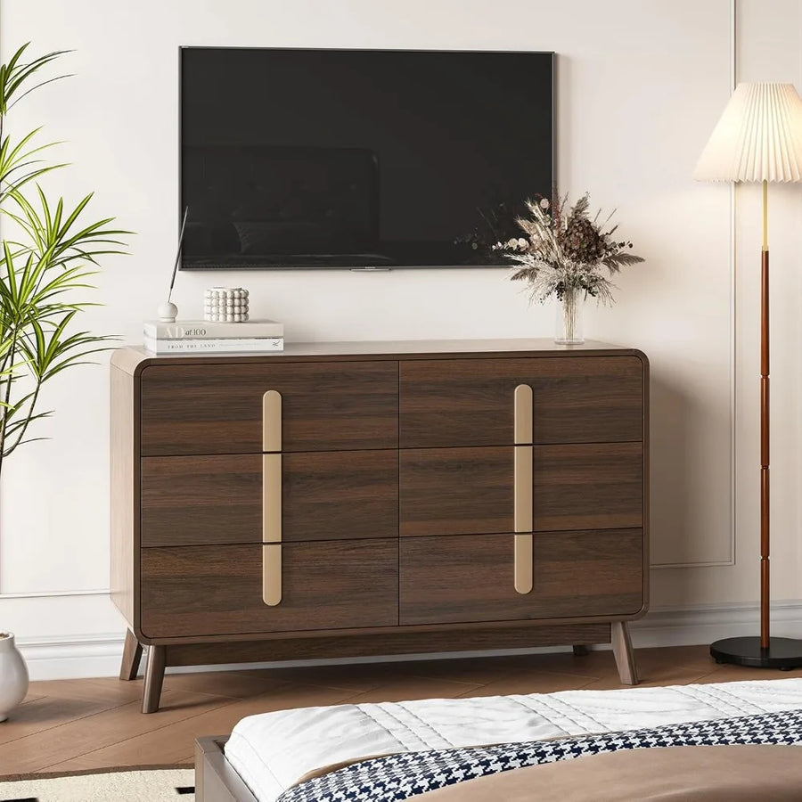 The Dresden Walnut Six-Drawer Dresser