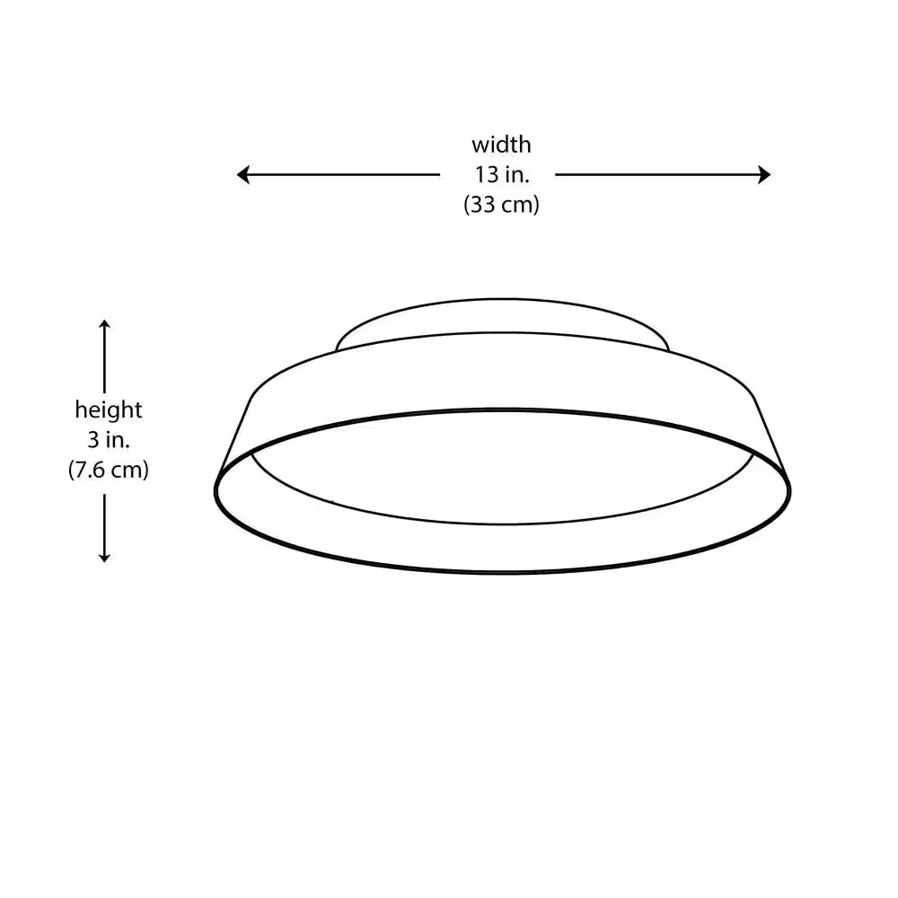 13 In. Black and Gold Integrated LED Flush Mount Ceiling Light with Frosted Glass