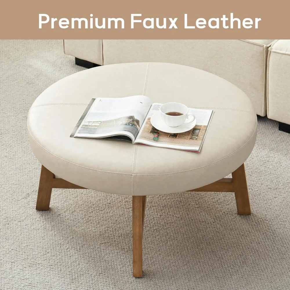 The Meridian Leather Ottoman Table
