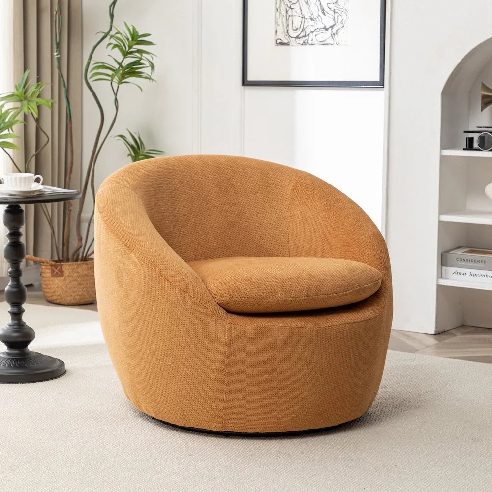 Winnie Modern Barrel Chair, 360° Swivel