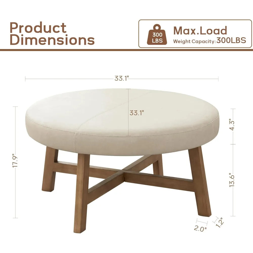 The Meridian Leather Ottoman Table