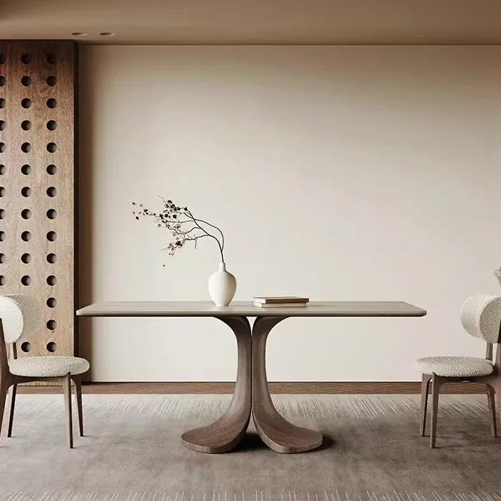 The Dresden Walnut & Travertine Dining Table