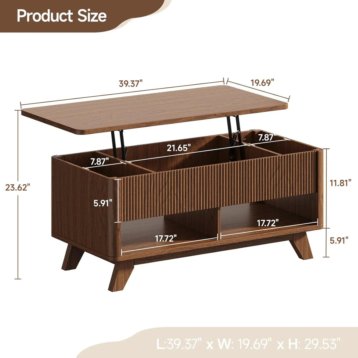 The Astoria Fluted Walnut Coffee Table