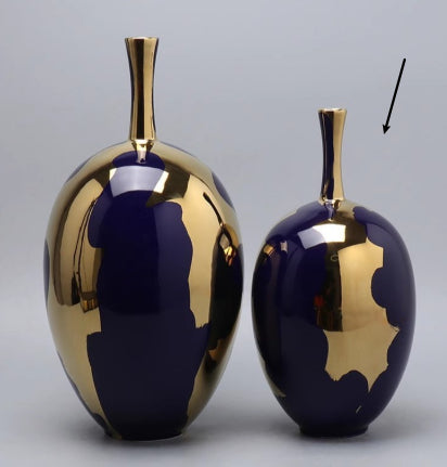 The Fontaine Ceramic & Gold Leaf Vase