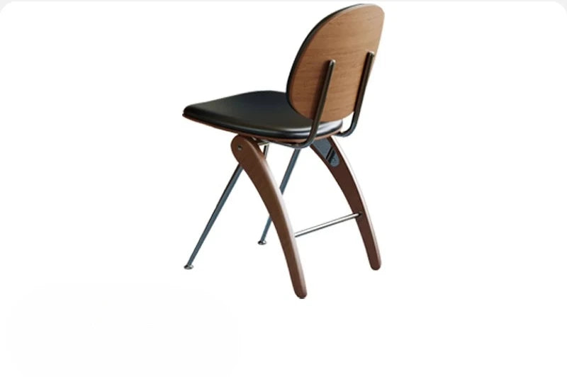 Dresden Collection | Tapered-Leg Leather-Wrapped Cognac Leather Dining Chair - showcasing full sculptural form and curated finish in a Mid-Century Modern dining room setting.
