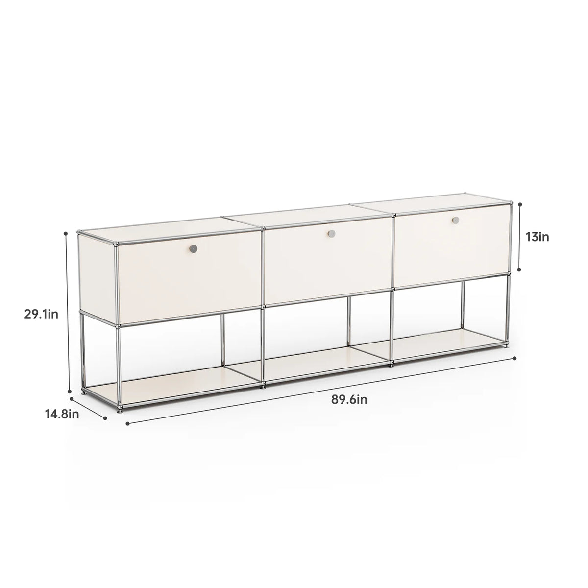 Modern Modular Metal Storage Cabinet Freestanding Sideboard Display Organizer for Living Room Bedroom Entryway Home Furniture