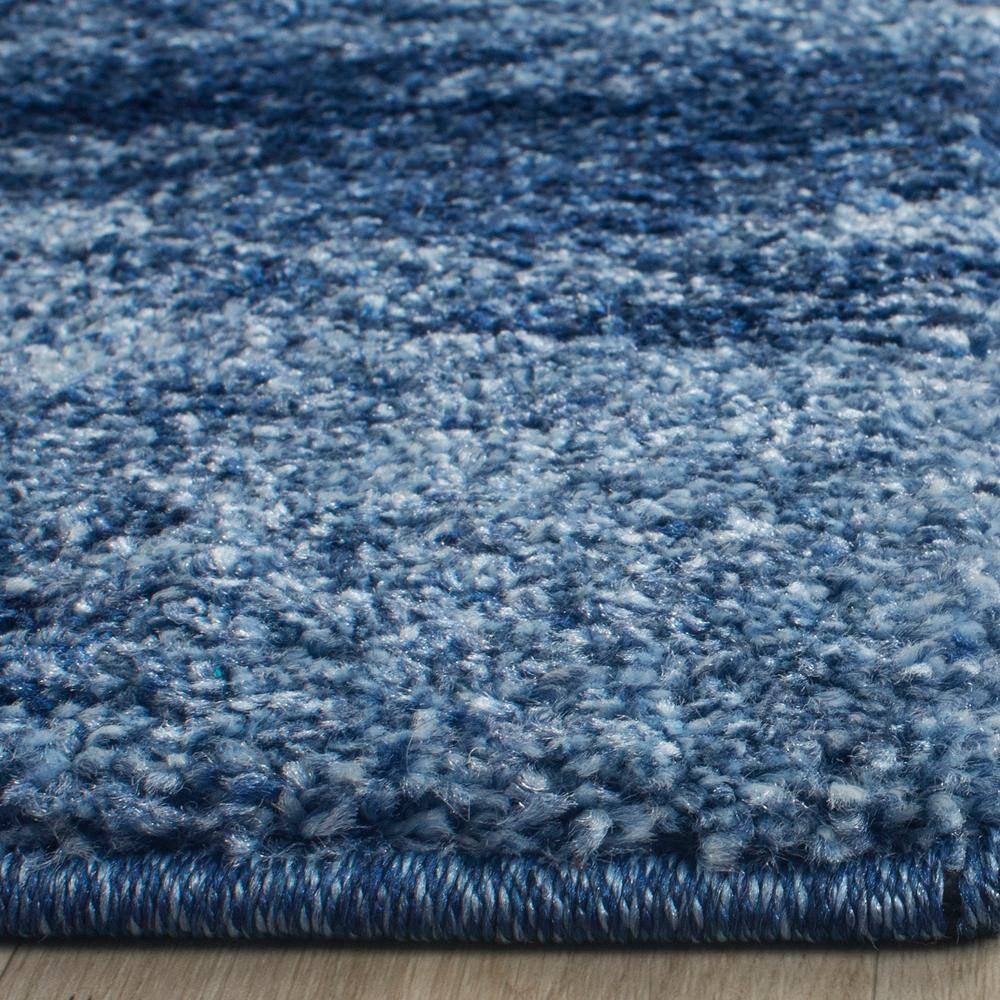 Retro Light Blue/Blue 2 Ft. X 11 Ft. Gradient Runner Rug