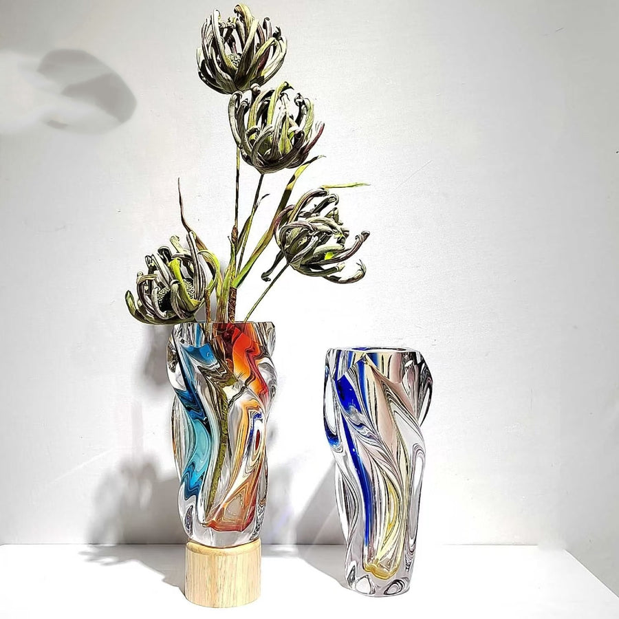 The Belmont Twisted Glass Vase