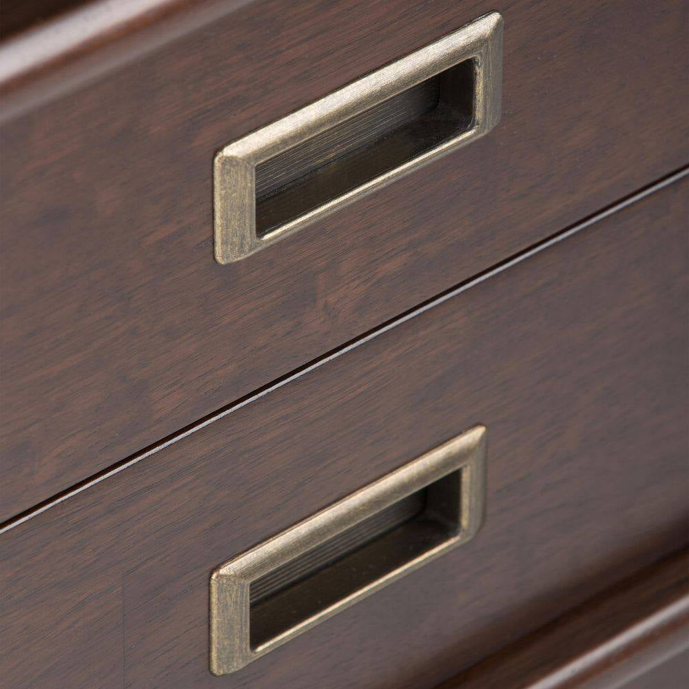 Draper Solid Hardwood 22 In. Wide Rectangle Mid-Century Modern End Side Table in Medium Auburn Brown