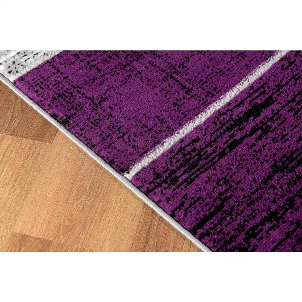 Verena Purple Geometric 2 Ft. X 6 Ft. Runner Rug