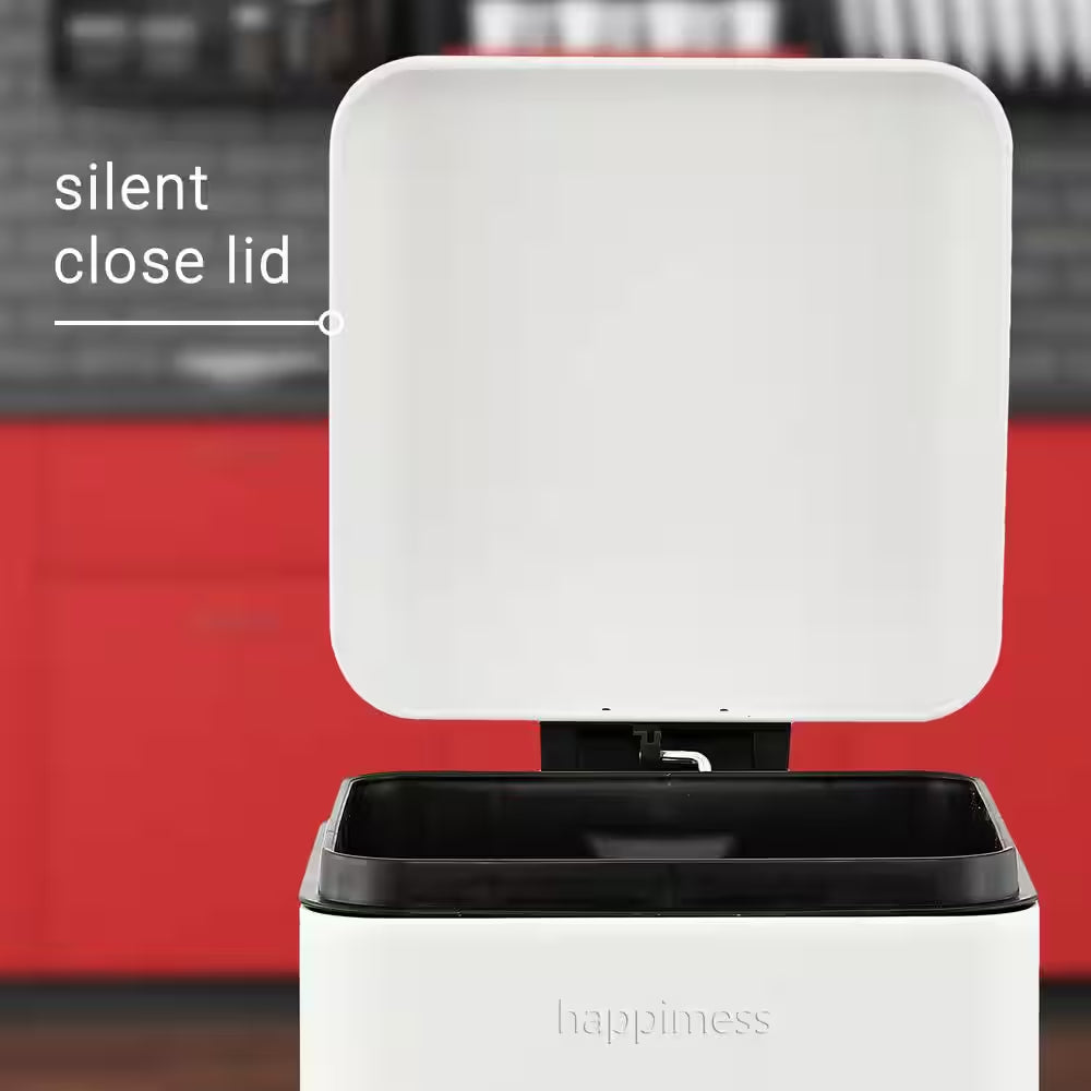 Betty Retro Mini 3.2 Gal. White Step-Open Trash Can
