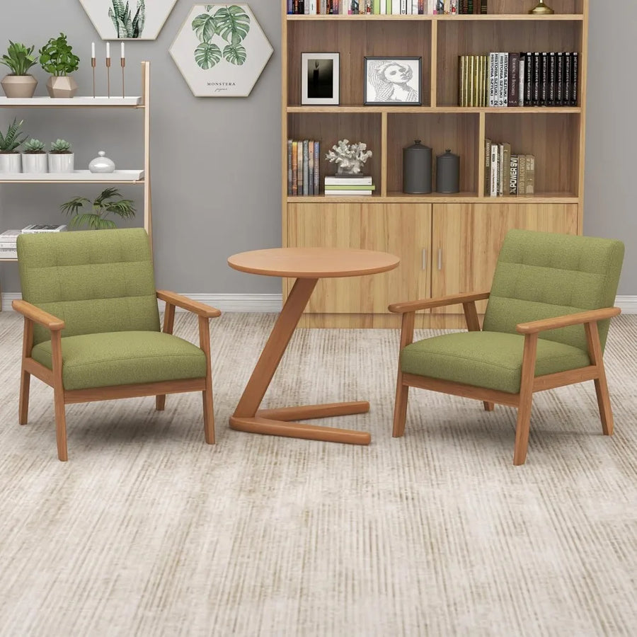 Meridian Collection | Tapered-Leg Brass-Accented Walnut Lounge Set - showcasing full sculptural form and curated finish in a Mid-Century Modern living room setting.