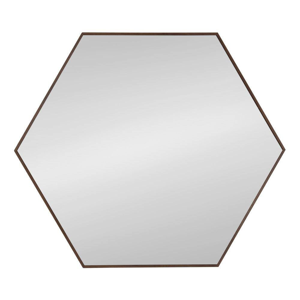 Medium Novelty Walnut Brown Contemporary Mirror (34.75 In. H X 30.75 In. W)