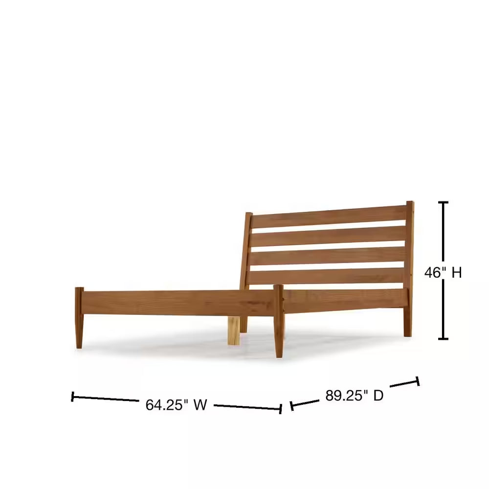 Mid-Century Modern Castanho Queen Size Platform Bed