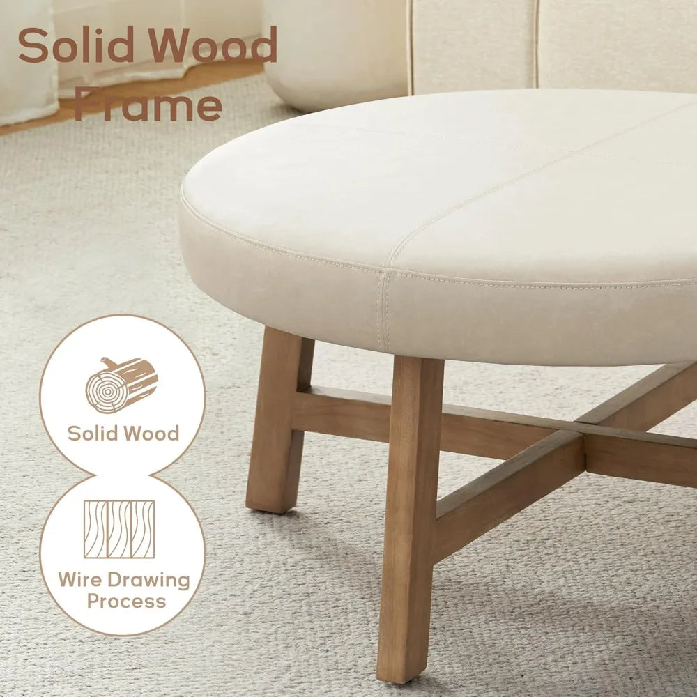 The Meridian Leather Ottoman Table