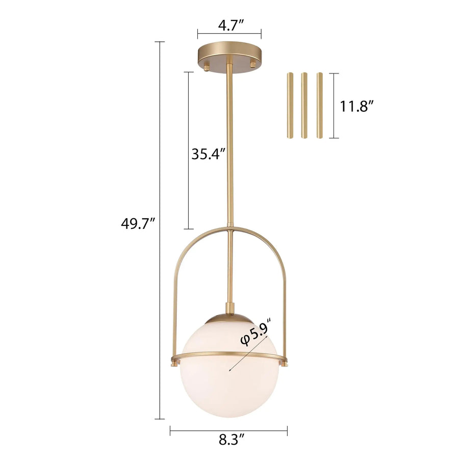 The Fontaine Frosted Gold Glass Pendant