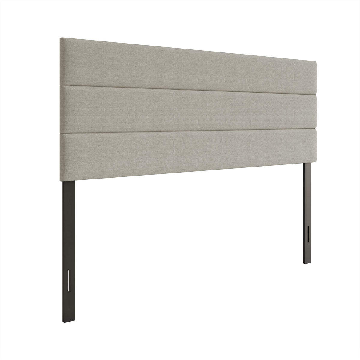 Etta Twin Upholstered Headboard with Channel Tufting and Foam Padding, Warm Gray, Easy Assembly