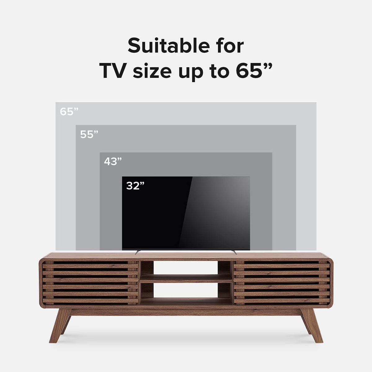 Ensley 59" Low Mid-Century Modern TV Stand Console for TV under 70"