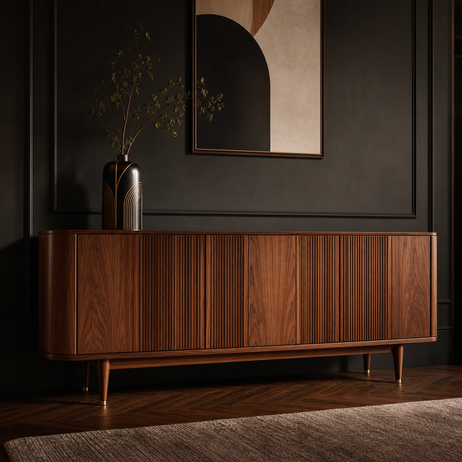 The Ellington Fluted Walnut Sideboard
