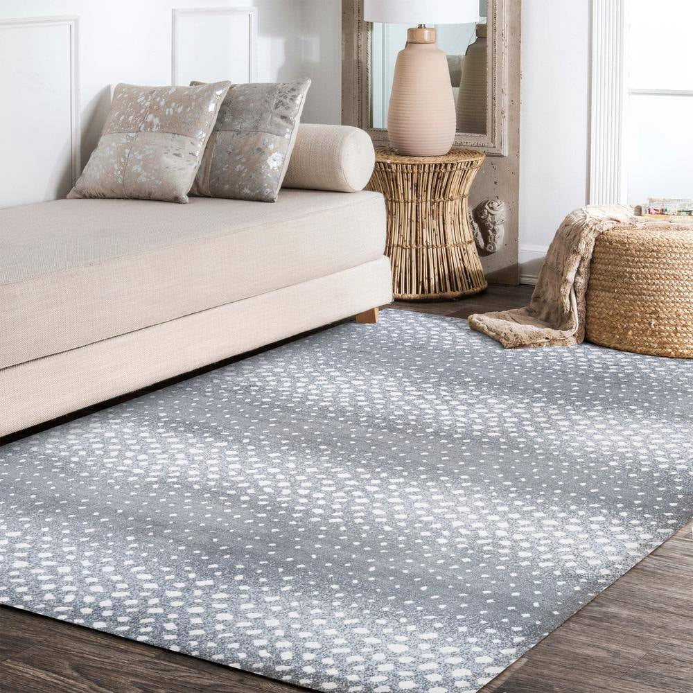 Antelope Gray/Cream 4 Ft. X 6 Ft. Modern Animal Print Area Rug