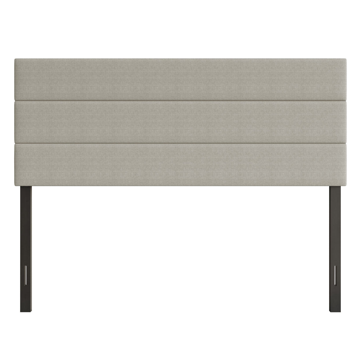 Etta Twin Upholstered Headboard with Channel Tufting and Foam Padding, Warm Gray, Easy Assembly
