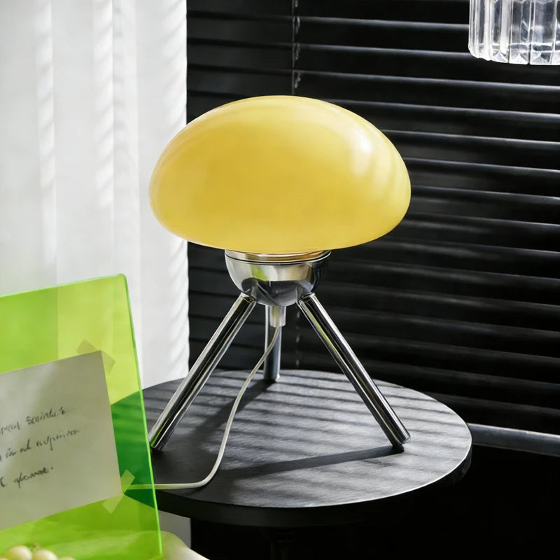 Weimar Collection | Geometric Leather-Wrapped Cream Ceramic Table Lamp - revealing tonal warmth and surface patina under ambient light in a Mid-Century Modern living room setting.