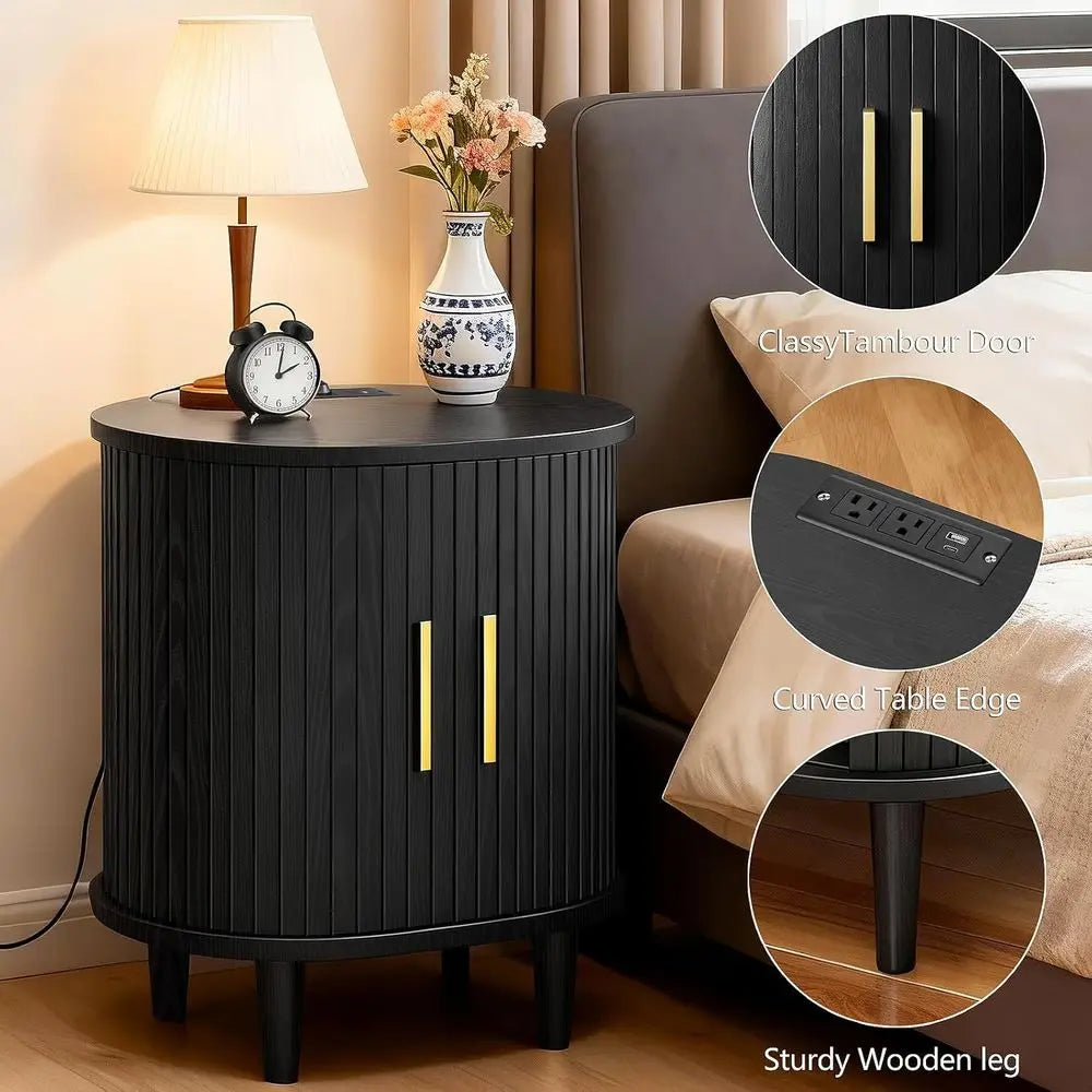The Dresden Fluted Walnut Nightstand