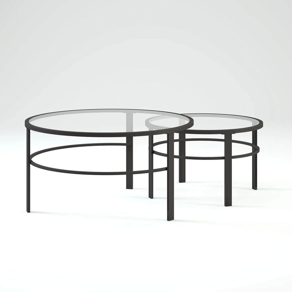 Gaia round Nested Coffee Table, Blackened Bronze