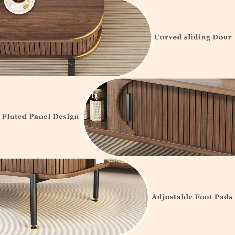 The Fontaine Fluted Walnut Coffee Table